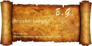 Brczko Gergő névjegykártya